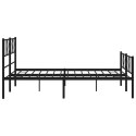 Metalowa rama łóżka z wezgłowiem i zanóżkiem, czarna, 140x190cm Lumarko!