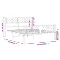 Metalowa rama łóżka z wezgłowiem i zanóżkiem, czarna, 140x190cm Lumarko!