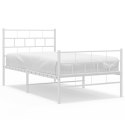 Metalowa rama łóżka z wezgłowiem i zanóżkiem, biała, 100x200 cm Lumarko!