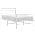 Metalowa rama łóżka z wezgłowiem i zanóżkiem, biała, 100x200 cm Lumarko!