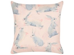 2 bawełniane poduszki dla dzieci w króliki 45 x 45 cm różowe RATIBIDA Lumarko!