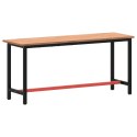Stół roboczy, 180x55x81,5 cm, lite drewno bukowe i metal Lumarko!