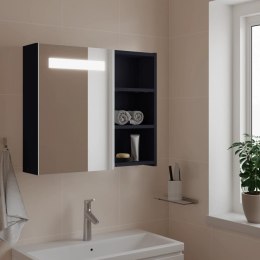Szafka łazienkowa z lustrem i LED, szara, 60x13x52 cm Lumarko!