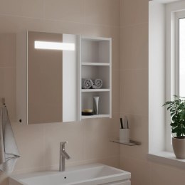 Szafka łazienkowa z lustrem i LED, biała, 60x13x52 cm Lumarko!