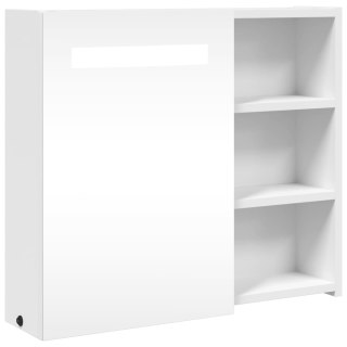 Szafka łazienkowa z lustrem i LED, biała, 60x13x52 cm Lumarko!