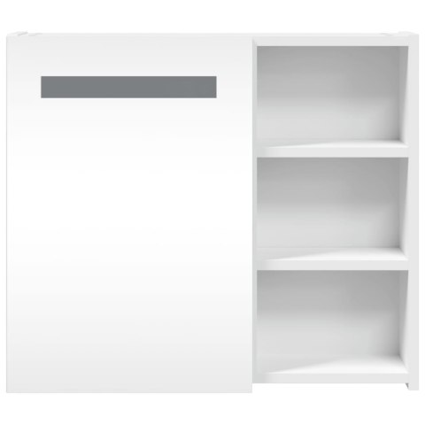 Szafka łazienkowa z lustrem i LED, biała, 60x13x52 cm Lumarko!