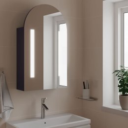 Szafka łazienkowa z lustrem i LED, łukowa, szara, 42x13x70 cm Lumarko!