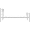 Metalowa rama łóżka z wezgłowiem i zanóżkiem, biała, 135x190 cm Lumarko!