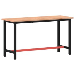 Stół roboczy, 150x55x81,5 cm, lite drewno bukowe i metal Lumarko!