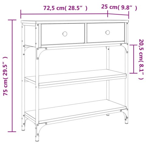 Stolik konsolowy, przydymiony dąb, 72,5x25x75 cm Lumarko!