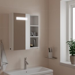 Szafka łazienkowa z lustrem i LED, biała, 45x13x52 cm Lumarko!
