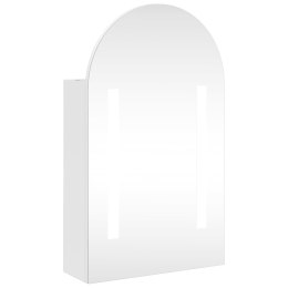 Szafka łazienkowa z lustrem i LED, łukowa, biała, 42x13x70 cm Lumarko!