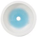 Umywalka nablatowa, biało-niebieska, okrągła, Φ41x14 cm Lumarko!