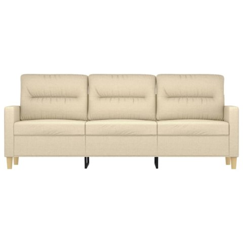 3-osobowa sofa, kremowa, 180 cm, tapicerowana tkaniną Lumarko!