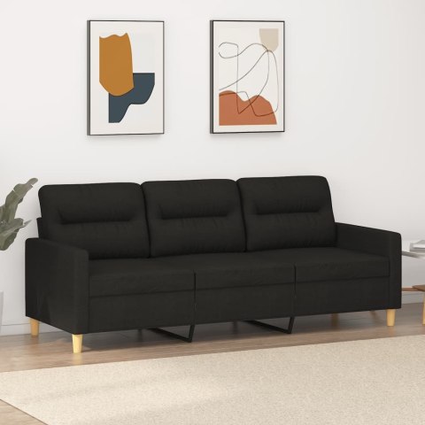 Sofa 3-osobowa, czarna, 180 cm, tapicerowana tkaniną Lumarko!