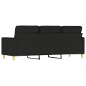Sofa 3-osobowa, czarna, 180 cm, tapicerowana tkaniną Lumarko!