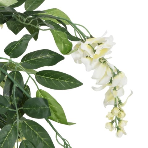 Sztuczna wisteria, 560 liści, 80 cm, zielono-biała Lumarko!
