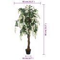 Sztuczna wisteria, 560 liści, 80 cm, zielono-biała Lumarko!