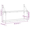 Regał ścienny z 2 półkami, czarny, 80x21x51 cm Lumarko!