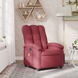 Rozkładany fotel masujący, winna czerwień, obity tkaniną Lumarko!