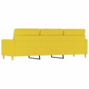 Sofa 3-osobowa, jasnożółta, 180 cm, tapicerowana tkaniną Lumarko!