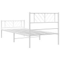 Metalowa rama łóżka z wezgłowiem i zanóżkiem, biała, 100x200 cm Lumarko!