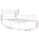 Metalowa rama łóżka z wezgłowiem i zanóżkiem, biała, 100x200 cm Lumarko!