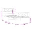 Metalowa rama łóżka z wezgłowiem i zanóżkiem, biała, 107x203 cm Lumarko!