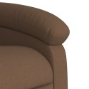 Rozkładany fotel masujący, brązowy, obity tkaniną Lumarko!