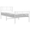 Metalowa rama łóżka z wezgłowiem i zanóżkiem, biała, 80x200 cm Lumarko!