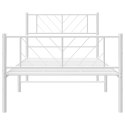 Metalowa rama łóżka z wezgłowiem i zanóżkiem, biała, 80x200 cm Lumarko!