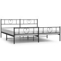 Metalowa rama łóżka z wezgłowiem i zanóżkiem, czarna, 200x200cm Lumarko!
