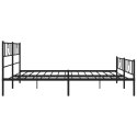 Metalowa rama łóżka z wezgłowiem i zanóżkiem, czarna, 200x200cm Lumarko!