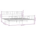 Metalowa rama łóżka z wezgłowiem i zanóżkiem, czarna, 200x200cm Lumarko!