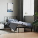 Metalowa rama łóżka z wezgłowiem, czarna, 75x190 cm Lumarko!
