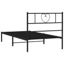Metalowa rama łóżka z wezgłowiem, czarna, 75x190 cm Lumarko!