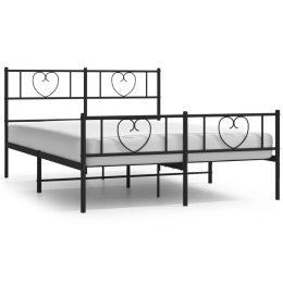 Metalowa rama łóżka z wezgłowiem i zanóżkiem, czarna, 120x200cm Lumarko!