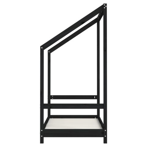 Rama łóżka dziecięcego, czarna, 2x(70x140) cm, drewno sosnowe Lumarko!