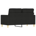 Sofa 2-osobowa, czarna, 120 cm, tapicerowana tkaniną Lumarko!