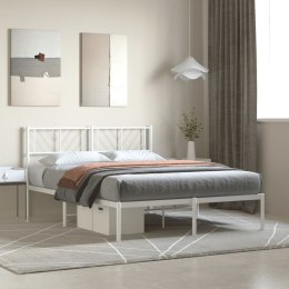 Metalowa rama łóżka z wezgłowiem biała, 140x200 cm Lumarko!
