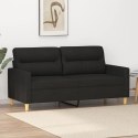 Sofa 2-osobowa, czarna, 140 cm, tapicerowana tkaniną Lumarko!