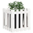 Donica ogrodowa z płotkiem, biała, 50x50x50 cm, drewno sosnowe Lumarko!