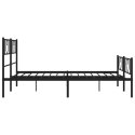 Metalowa rama łóżka z wezgłowiem i zanóżkiem, czarna, 135x190cm Lumarko!