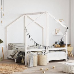 Rama łóżka dziecięcego, biała, 2x(70x140) cm, drewno sosnowe Lumarko!
