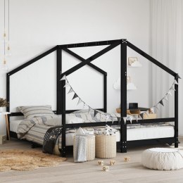 Rama łóżka dziecięcego, czarna, 2x(90x200) cm, drewno sosnowe Lumarko!
