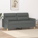 Sofa 2-osobowa, ciemnoszara, 140 cm, tapicerowana tkaniną Lumarko!