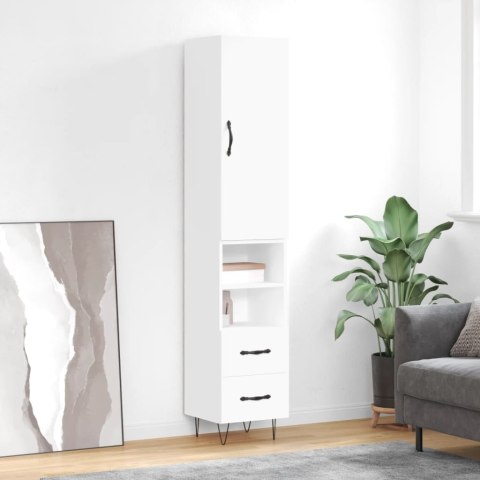Wysoka szafka, biała, 34,5x34x180 cm, materiał drewnopochodny Lumarko!