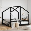 Rama łóżka dziecięcego, czarna, 2x(80x160) cm, drewno sosnowe Lumarko!