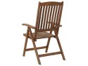 Zestaw 6 krzeseł ogrodowych drewno akacjowe z poduszkami beżowoszarymi AMANTEA Lumarko!