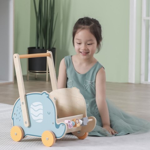  Drewniany Wózek 2w1 Chodzik Pchacz Słonik Lumarko!